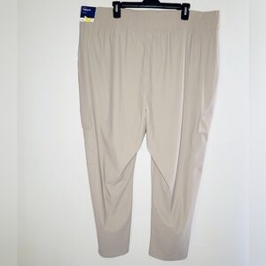 Old Navy Cargo Pant XXL High Rise Tapered Sleektech Women's Beige Go Dry Pull On